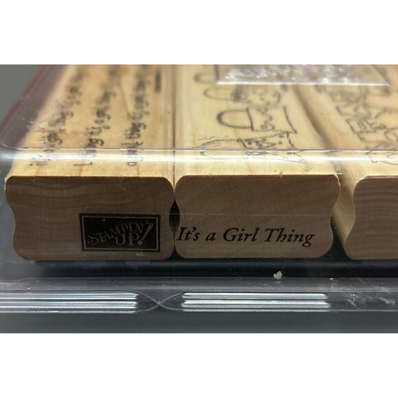 Stampin up! Rubber Stamp Set Borders It's A Girl Thing Purse Shoes Fashion VNTG - Picture 3 of 6